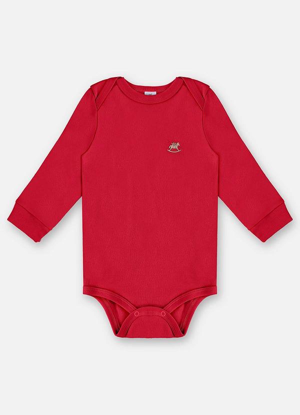 Vista 2 Body Manga Longa Unissex Suedine Vermelho Up Baby Up Baby