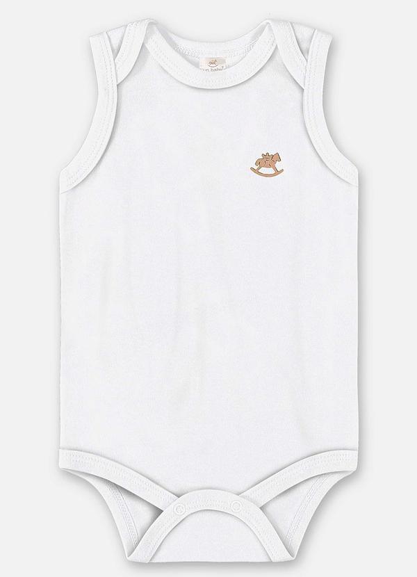 Body Regata Suedine Unissex Bebê Branco