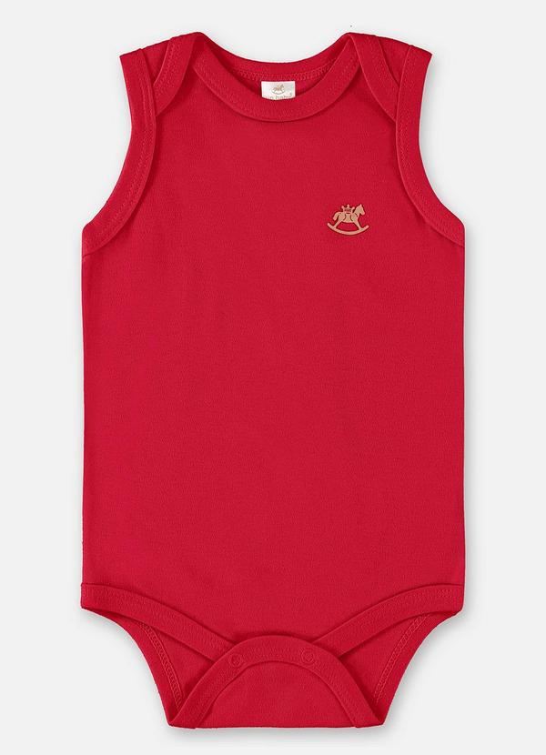 Body Regata Suedine Unissex Bebê Vermelho