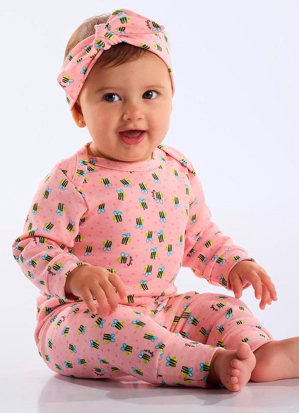 Vista 2 Calça Suedine Bebê Menina Rosa Up Baby Up Baby