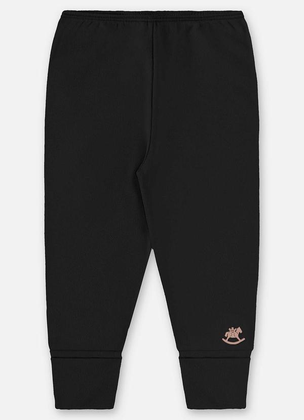 Vista 2 Calça Unissex Bebê Suedine Preto