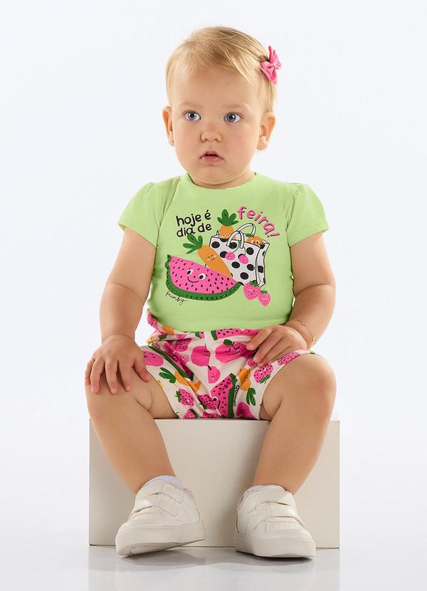 Conjunto Bebê com Blusa e Short Verde