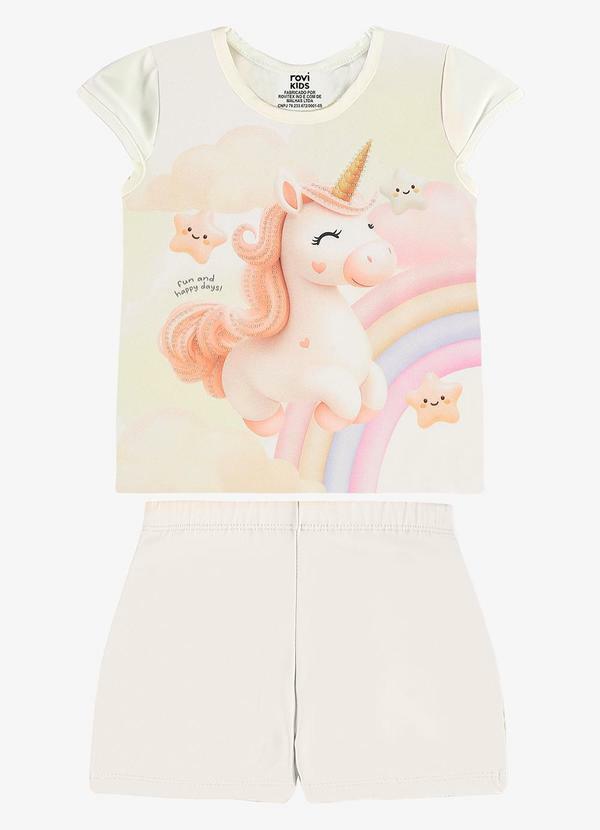 Conjunto Blusa com Shorts Infantil Bege