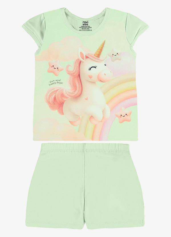 Conjunto Blusa com Shorts Infantil Verde