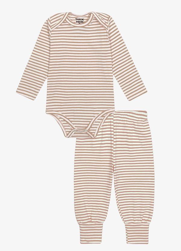Conjunto Body com Calça Feminino Marrom