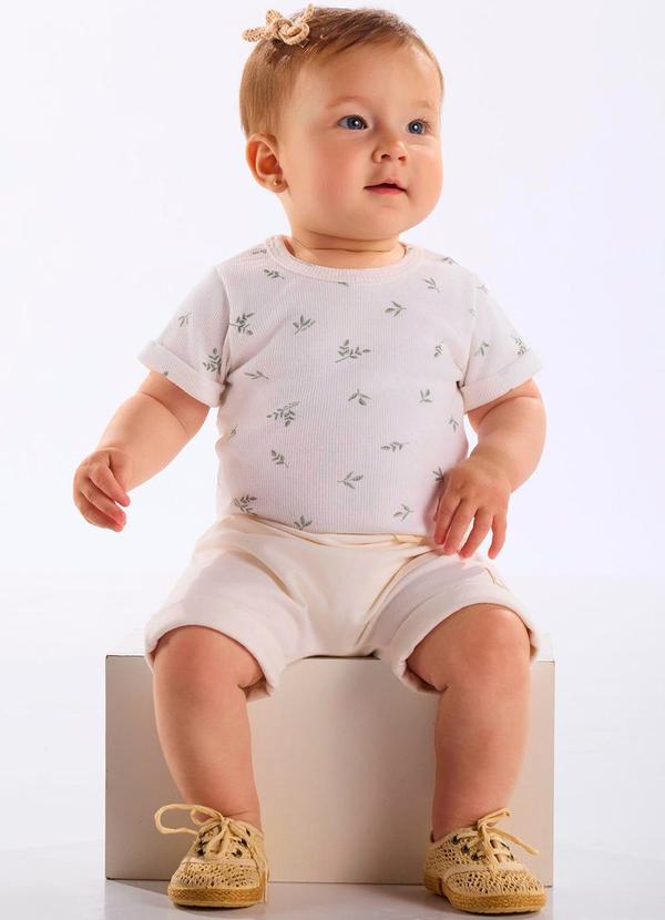 Vista 2 Conjunto Body e Short Unissex Bebê Bege Up Baby Up Baby