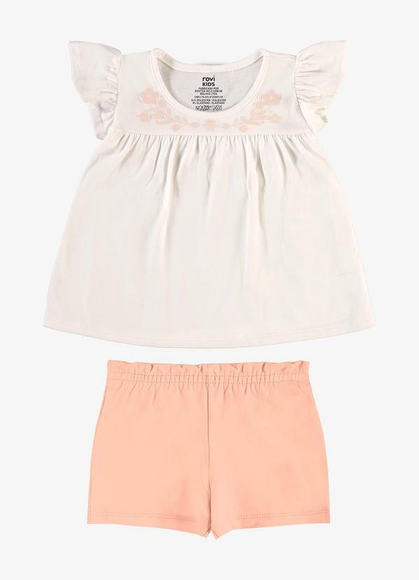 Conjunto Feminino Blusa com Shorts Bege