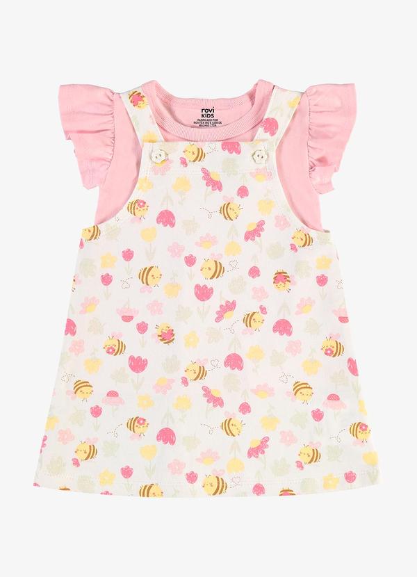 Conjunto Infantil Blusa com Salopete Bege