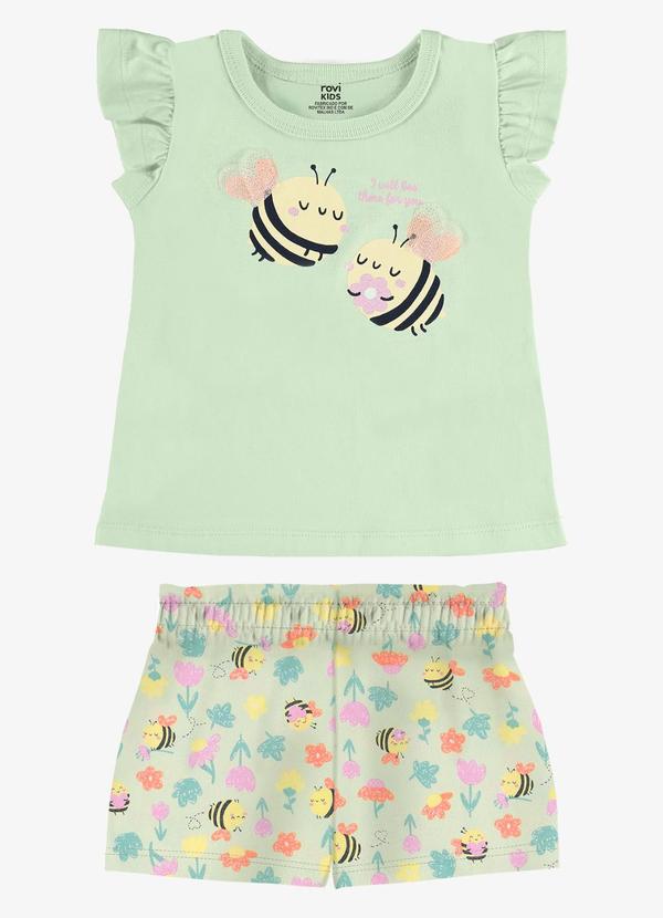 Conjunto Infantil Blusa com Shorts Verde