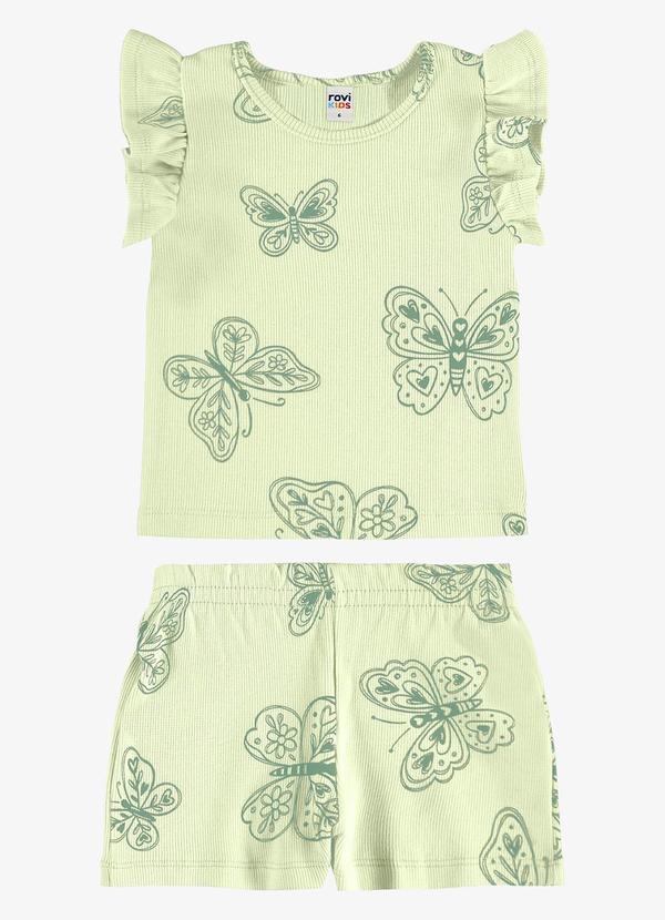 Conjunto Infantil Blusa com Shorts Verde