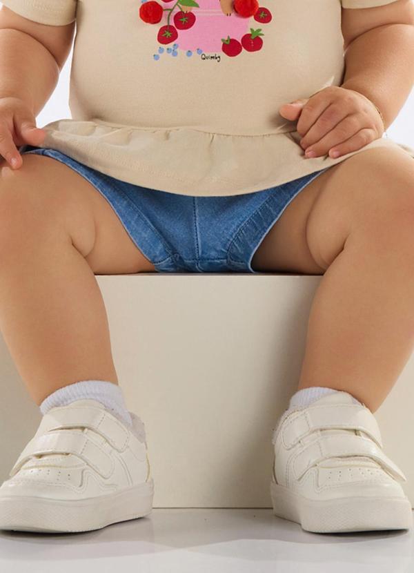 Short Jeans Bebê Menina Azul