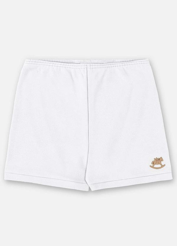 Vista 2 Short Unissex Bebê Suedine Branco Up Baby Up Baby
