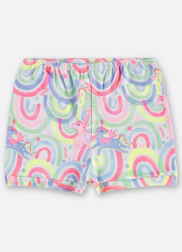 Vista 2 Shorts Suedine Bebê Menina Branco Up Baby Up Baby