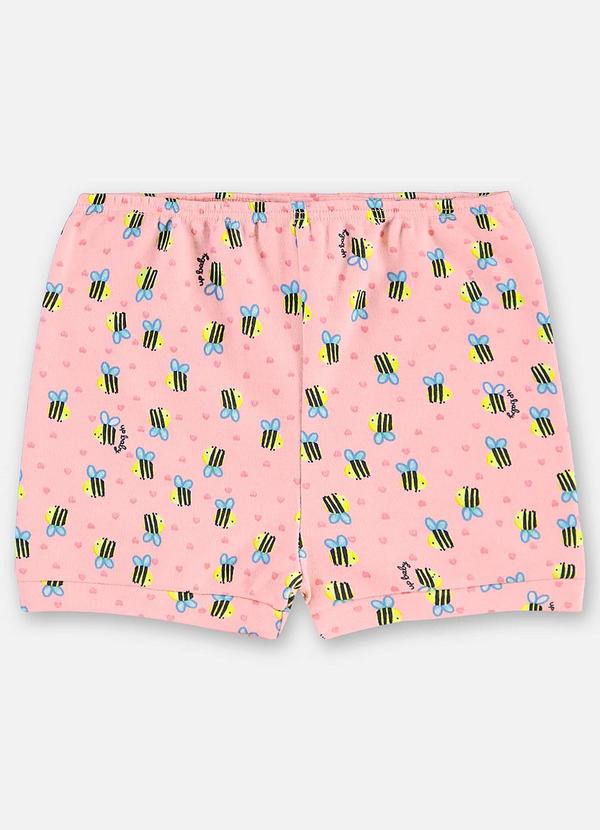 Vista 2 Shorts Suedine Bebê Menina Rosa Up Baby Up Baby