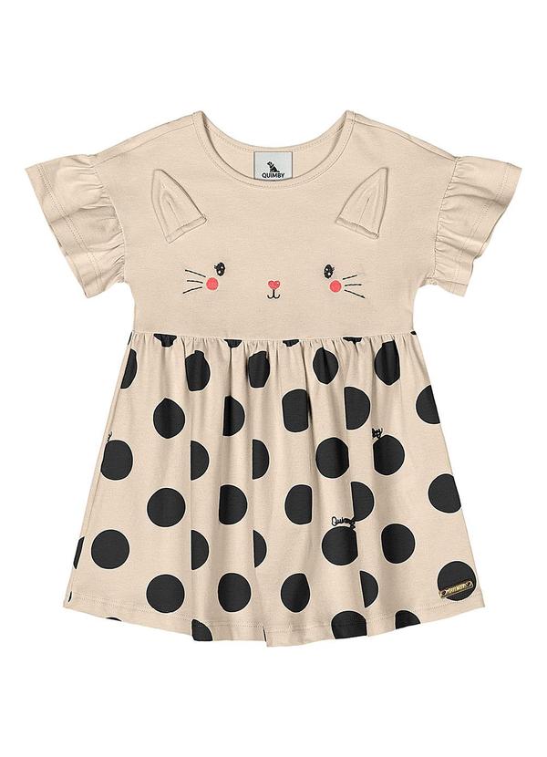 Vista 2 Vestido Coelhinho Bebê Menina Preto Quimby Quimby