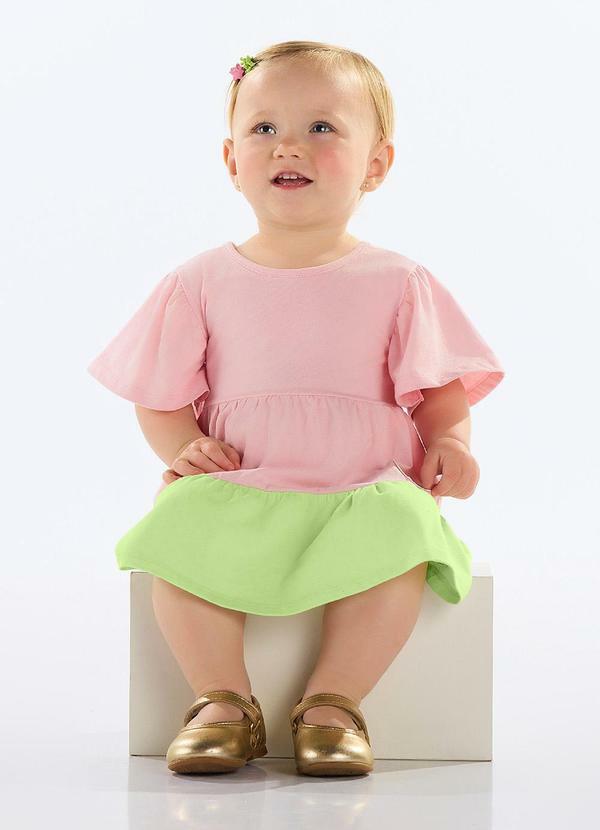 Vestido Cotton Bebê Menina Rosa