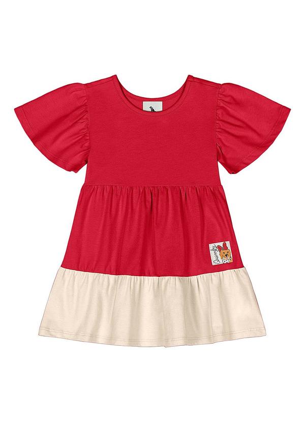 Vestido Cotton Bebê Menina Vermelho