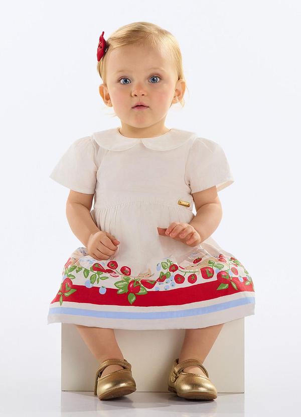 Vestido Gatinhos Bebê Menina Bege