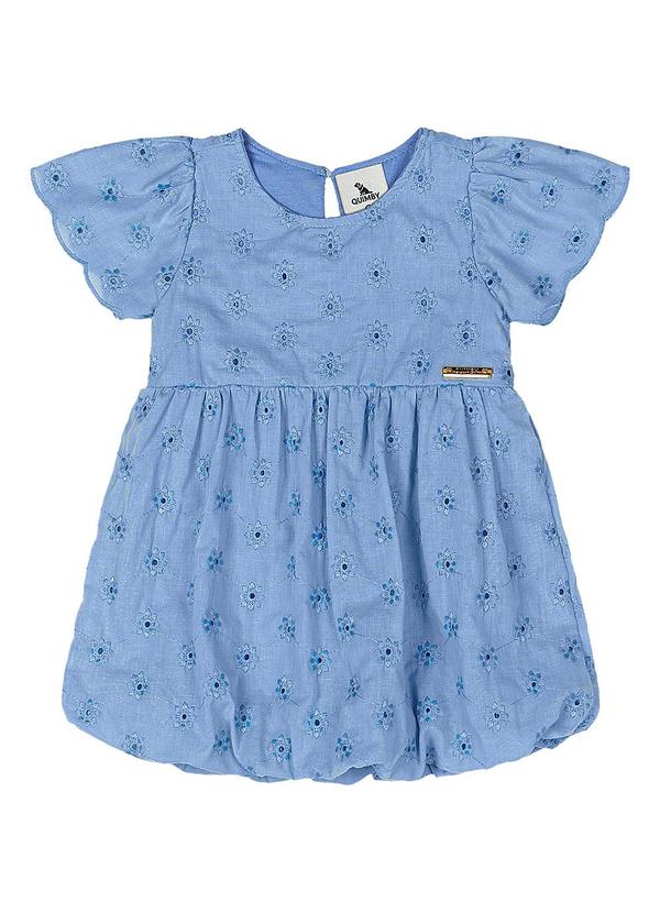 Vista 2 Vestido Laise Bebê Menina Azul Quimby Quimby