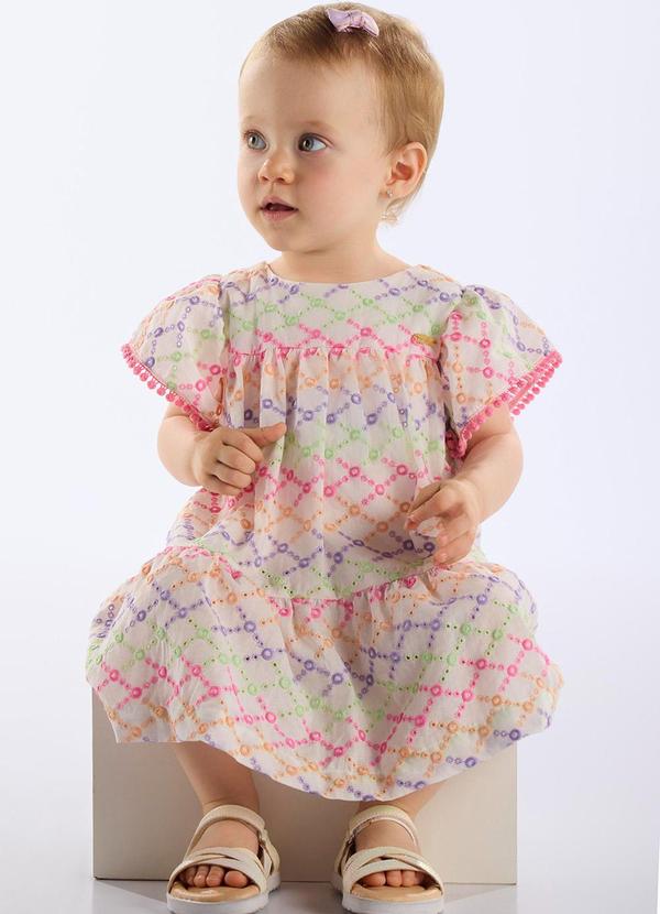 Vestido Laise Forrado Bebê Bege