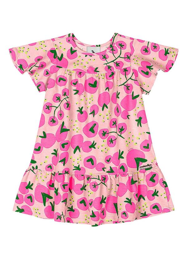 Vestido Tomates Bebê Menina Rosa