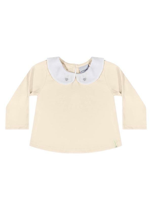 Blusa Manga Longa para Bebê Menina Bege