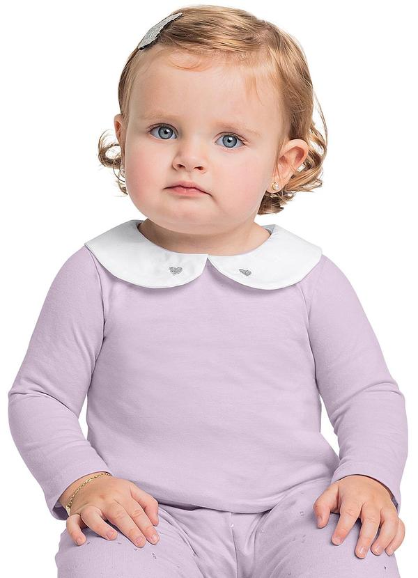 Blusa Manga Longa para Bebê Menina Roxo