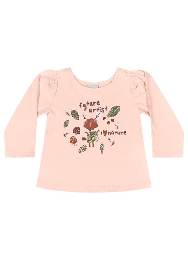Blusa Manga Longa para Bebê Rosa