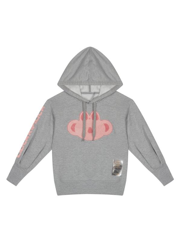 Vista 2 Blusão Moletom com Capuz Infantil Feminino Cinza Lilica Ripilica Lilica Ripilica