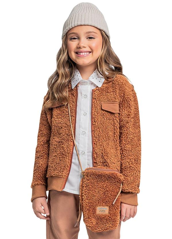 Vista 2 Bolsa com Pelinhos para Menina Marrom Quimby Quimby