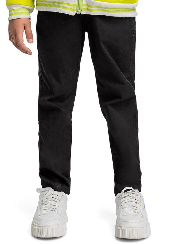 Vista 2 Calça em Sarja para Menina Preto Quimby Quimby
