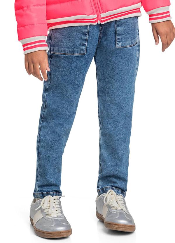 Vista 2 Calça Jeans Infantil para Menina Azul Quimby Quimby
