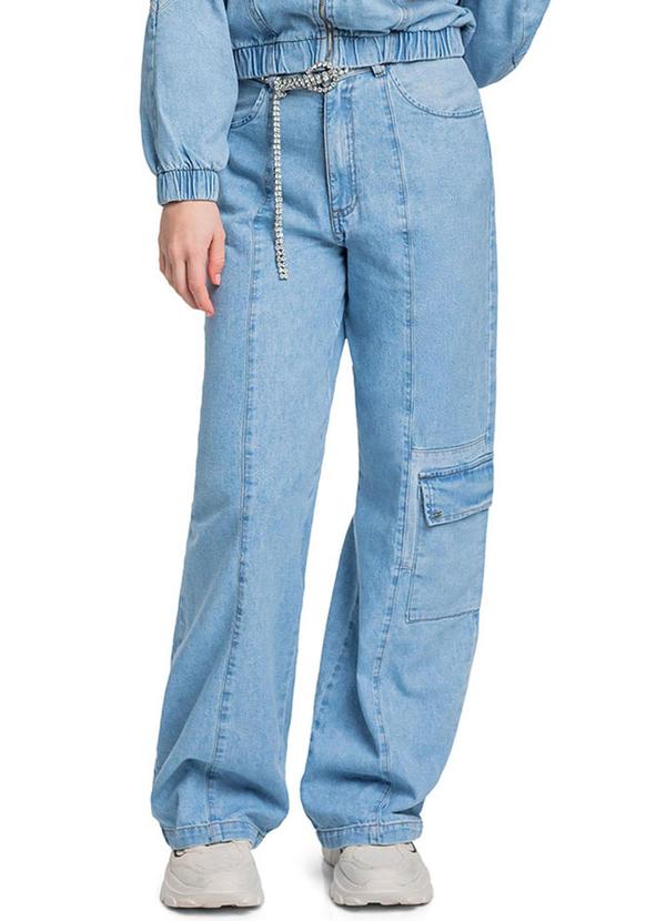 Vista 2 Calça Jeans Wide Leg Juvenil Azul C&A C&A