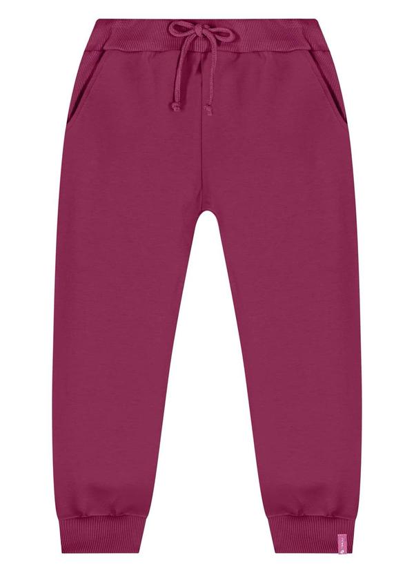 Vista 2 Calça Jogger para Menina Rosa Quimby Quimby