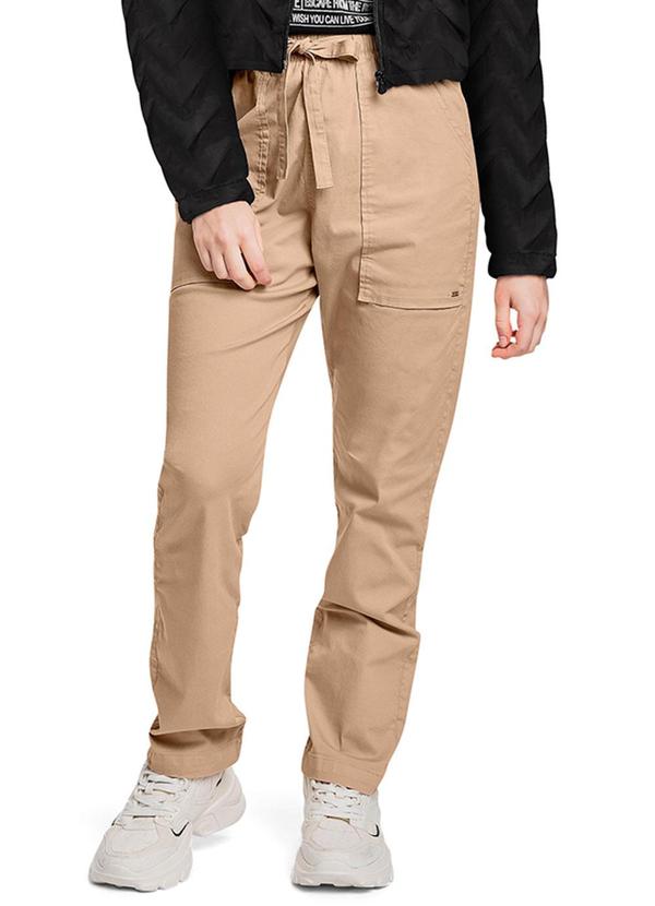 Vista 2 Calça Juvenil para Menina em Sarja Marrom Gloss Gloss