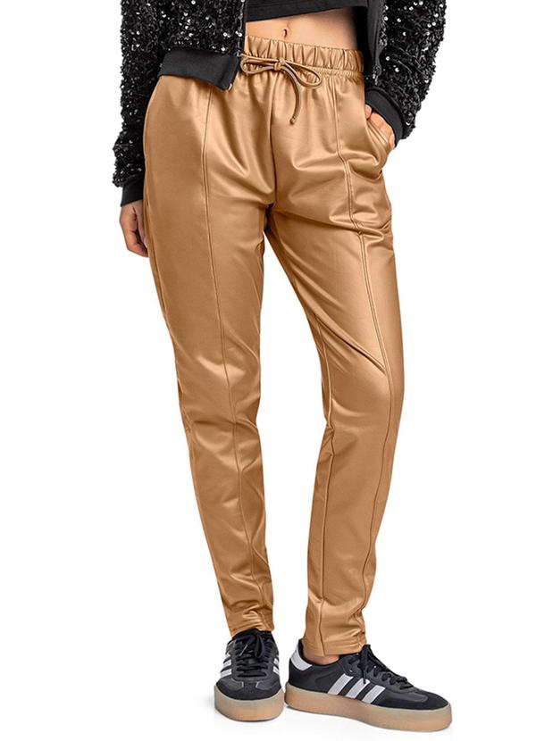 Vista 2 Calça Juvenil para Menina Marrom Gloss Gloss