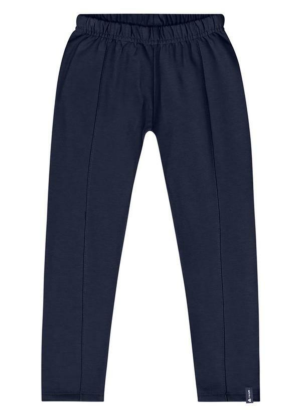 Vista 2 Calça Legging Básica Menina Azul Quimby Quimby