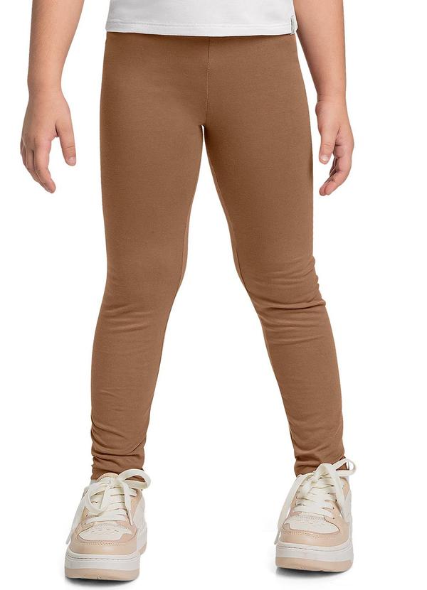 Vista 2 Calça Legging Básica Menina Marrom Quimby Quimby