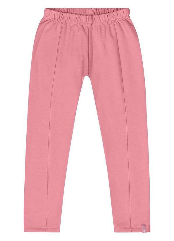 Vista 2 Calça Legging Básica Menina Rosa Quimby Quimby