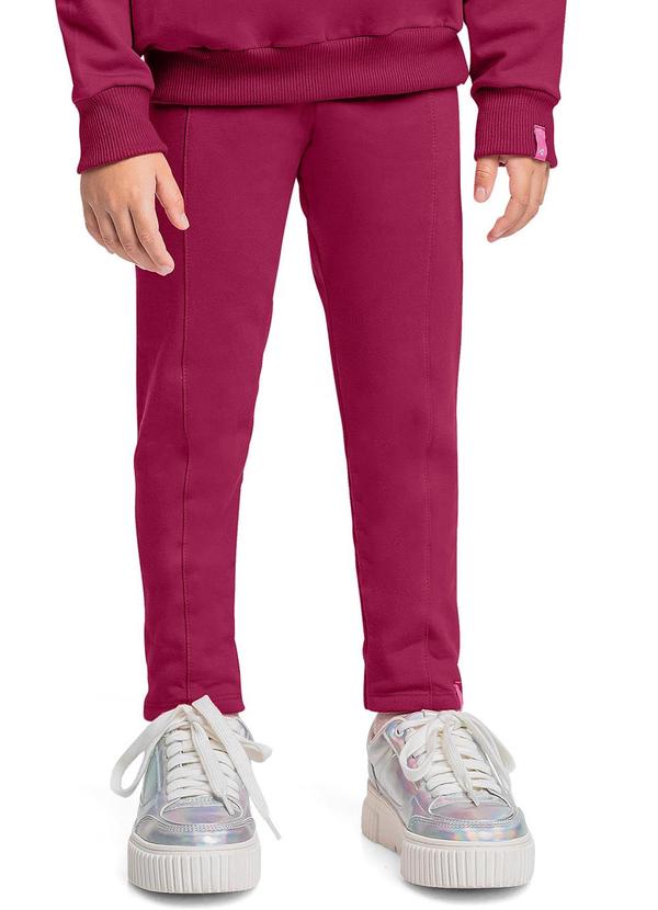 Vista 2 Calça Legging Básica Menina Rosa Quimby Quimby
