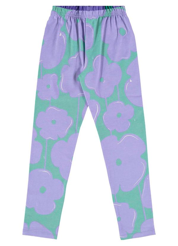 Vista 2 Calça Legging em Cotton Infantil Azul Bee Loop Bee Loop