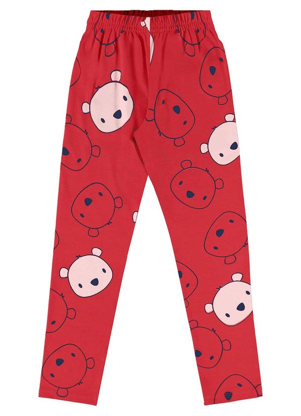 Vista 2 Calça Legging em Cotton Vermelho Bee Loop Bee Loop