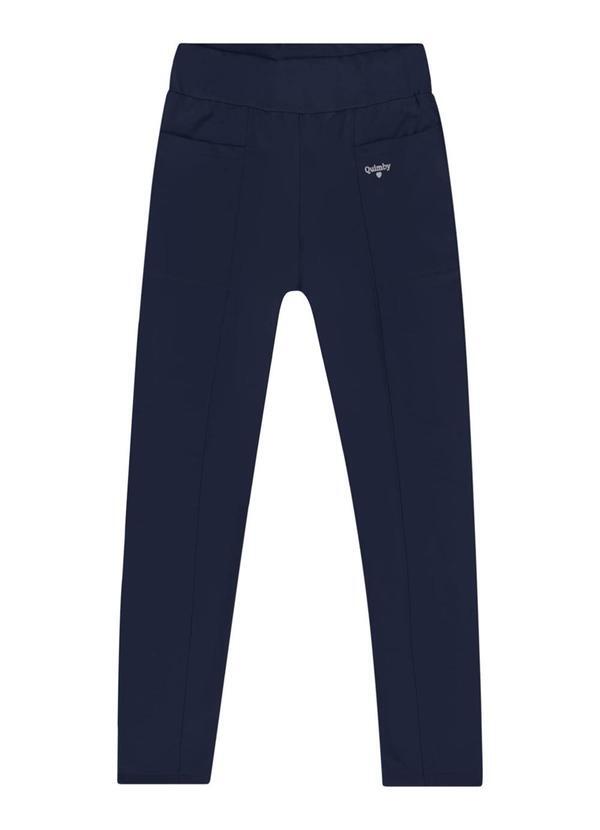 Vista 2 Calça Legging Malha Térmica Menina Azul Quimby Quimby