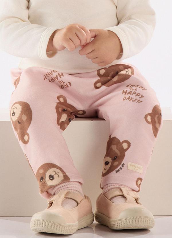 Vista 2 Calça Saruel para Bebê Menina Rosa Up Baby Up Baby