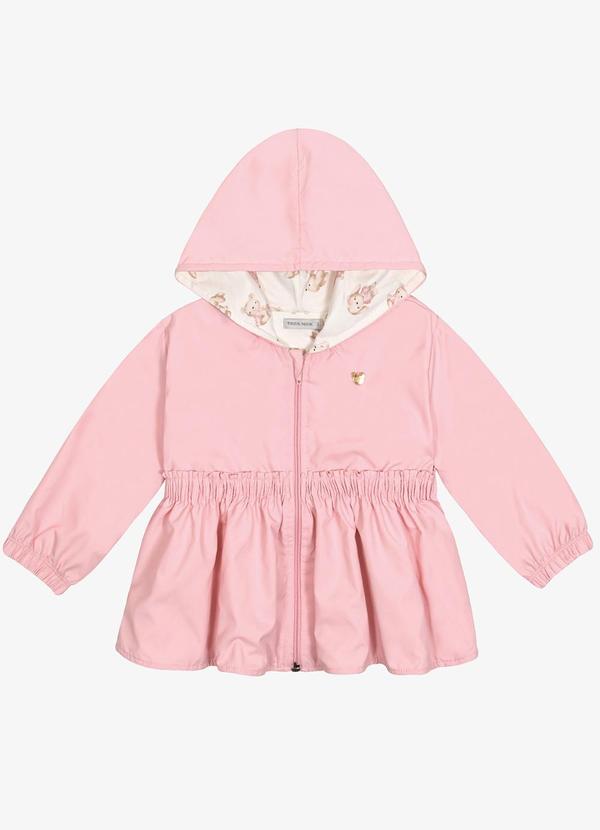 Casaco com Capuz Feminino Rosa