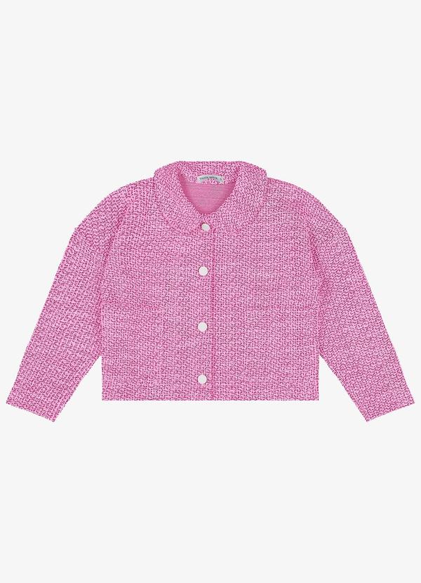 Casaco Infantil Tweed Shine Rosa
