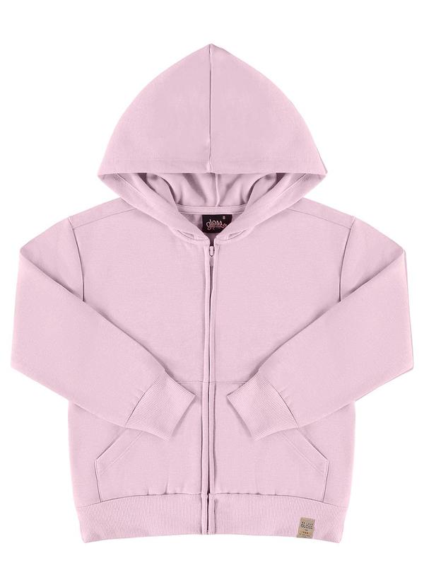Vista 2 Jaqueta Básica em Moletom Juvenil Rosa Gloss Gloss