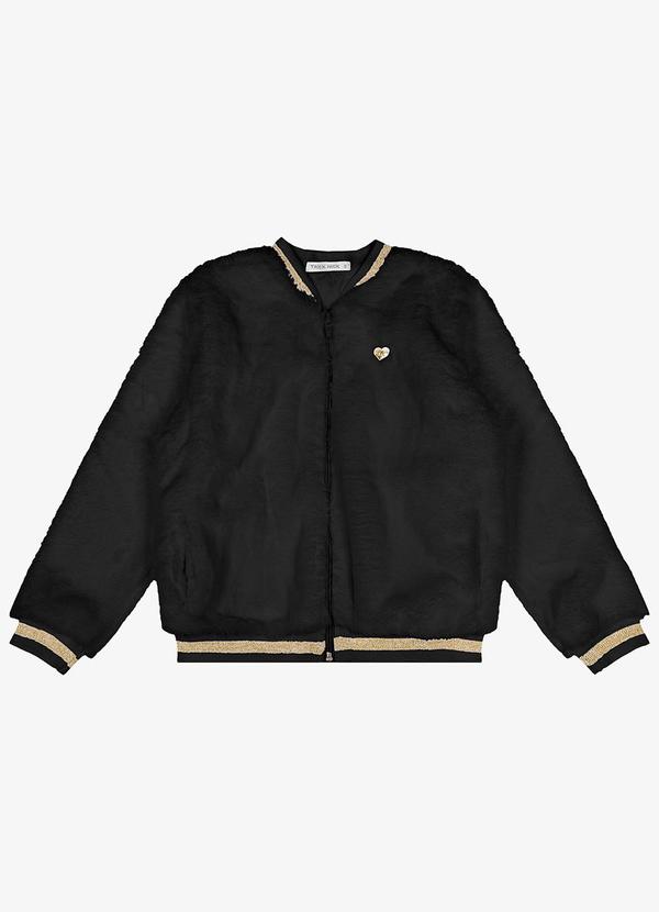 Vista 2 Jaqueta Bomber Pelo Safira Preto Trick Nick Trick Nick