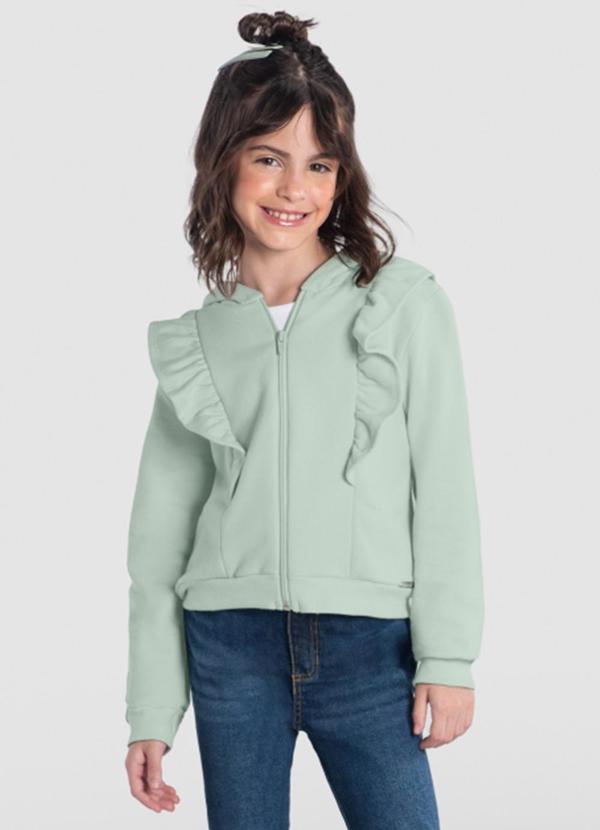 Jaqueta Cropped Infantil Menina Verde