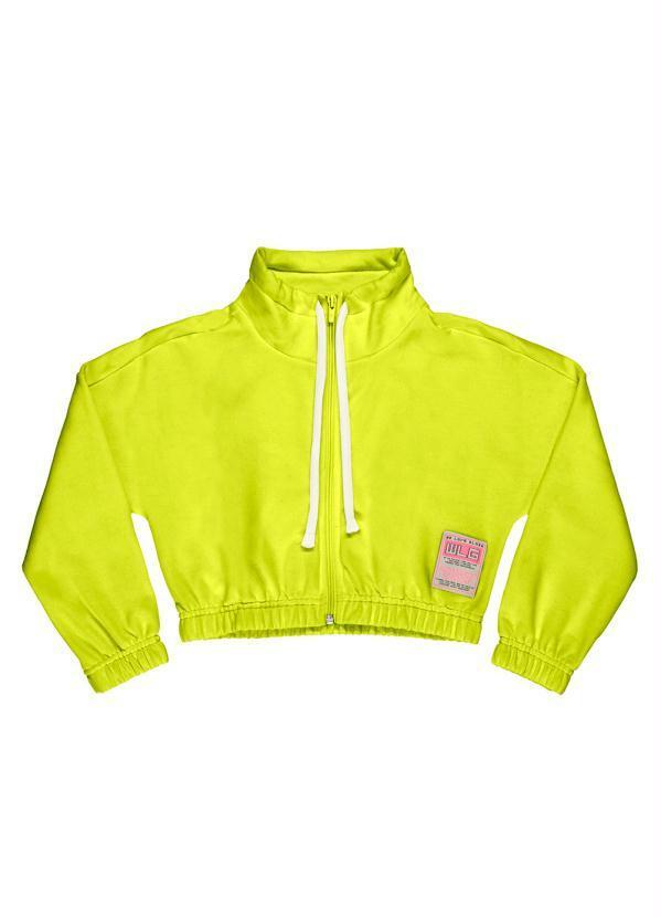 Vista 2 Jaqueta Cropped Juvenil Menina Verde Gloss Gloss